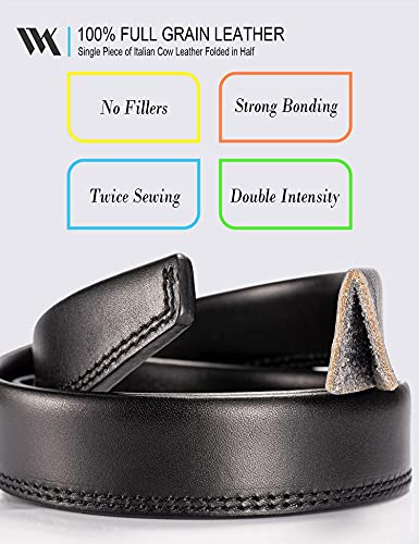 WOLFANT Full Grain Leather Casual Jeans Belt for Men,1/4" Thick Italian Real Solid Leather Heavy Duty Utility Work Gun Belt
