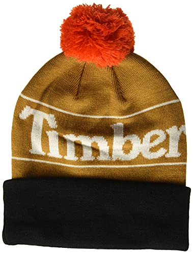 Timberland Men's Pom Cuffed Beanie, Wheat, One Size