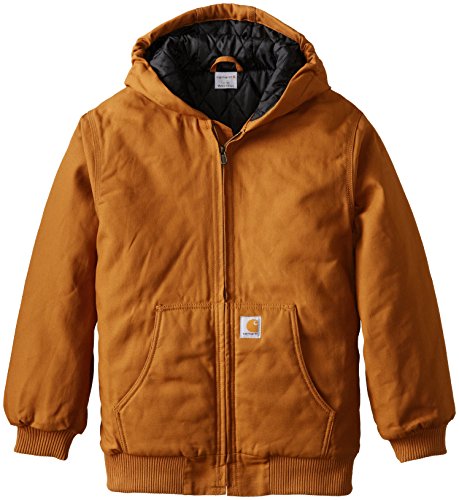 Carhartt boys Active Quilt Lined Coat outerwear jackets, Carhartt Brown Taffeta Lined, Small US