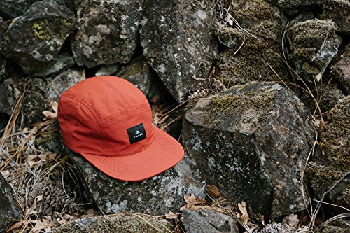Tillak Wallowa Camp Hat, Lightweight Nylon 5 Panel Cap with Snap Closure (Supai Red)