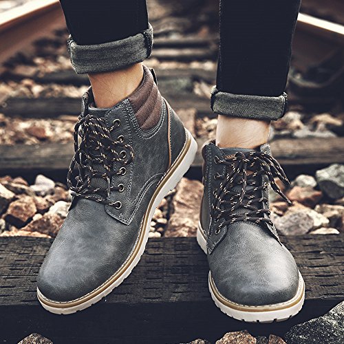 EYUSHIJIA Men's Waterproof Snow Boots Hiking Boot (10 D(M) US, Dark Gray)