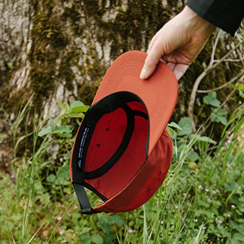 Tillak Wallowa Camp Hat, Lightweight Nylon 5 Panel Cap with Snap Closure (Supai Red)