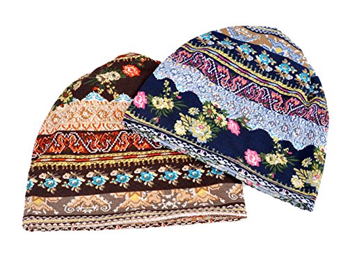 Jemis Skullies Beanies Thin Bonnet Cap Autumn Casual Beanies Hat (2 Pack)