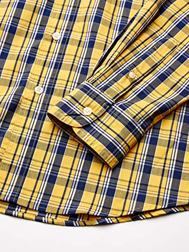 Chaps Men's Classic Fit Long Sleeve Stretch Easy Care Shirt, Newport Navy Multi, S