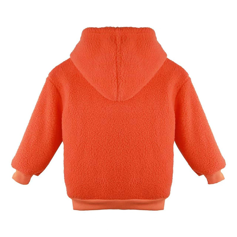 VFOCHI Boy Girl Sweatshirts with Bag Winter Wool Thick Children Hooded Long Sleeves Sweatshirt Unisex Warm Boy Girls Sweatshirts