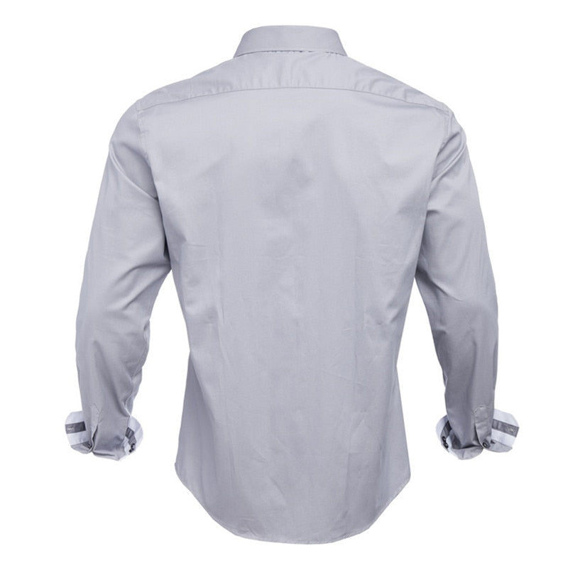 VISADA JUANA 2019 Men&#39;s Shirts Slim Fit Men&#39;s Casual Shirts Long Sleeve Solid Dress Shirts Men Clothes Y60