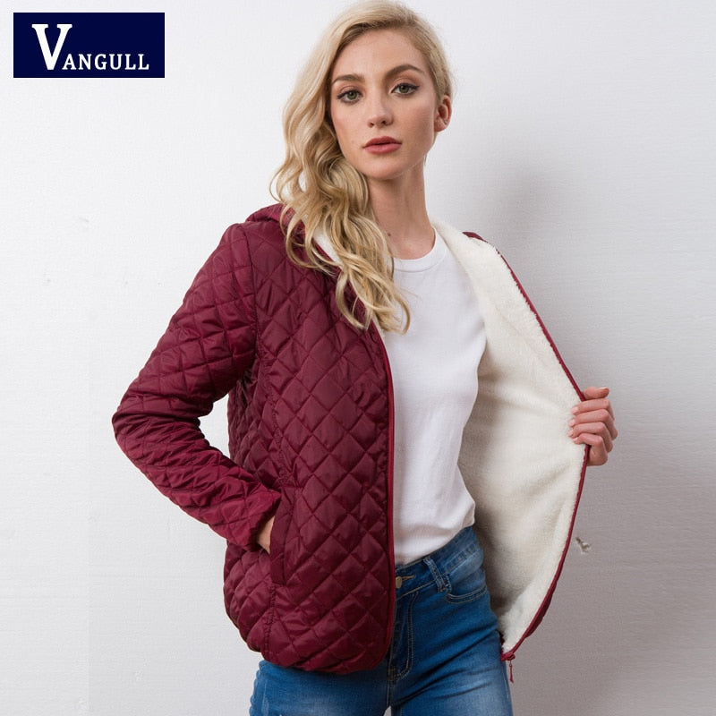 Vangull New Spring Autumn Women&#39;s Clothing Hooded Fleece Basic Jacket Long Sleeve female Coats Short Zipper Casual Outerwear