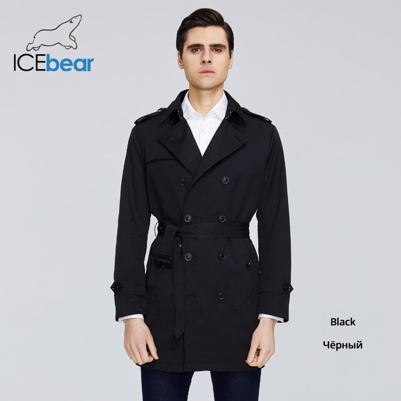 ICEbear 2021 New men's trench coat high-quality men's long lapel windbreakers men's brand clothing MWF20709D
