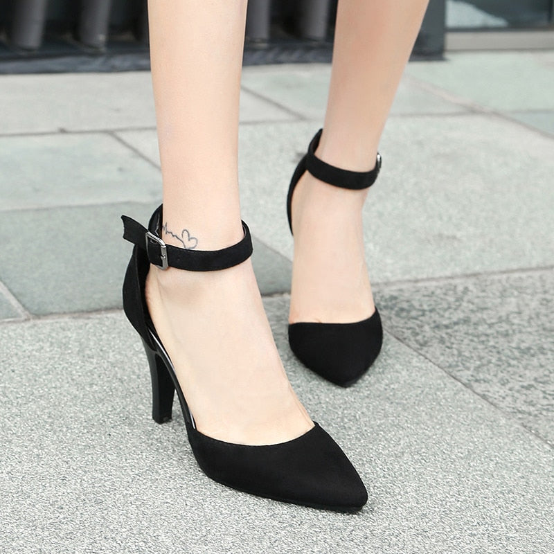 MORAZORA 2021 new arrive pointed toe pumps women shoes simple buckle summer shoes elegant party wedding shoes high heels shoes