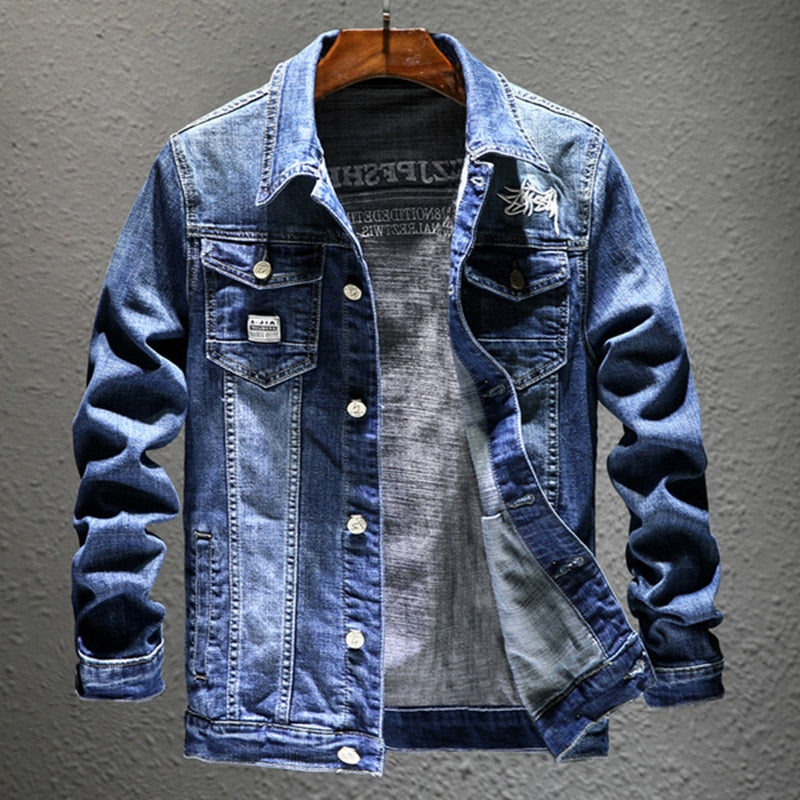 HCXY 2021 Spring Autumn Fashion Men&#39;s Denim Jackets Coats Men cotton Jacket  Mens Jean Jacket Outwear Male Cowboy Size 4XL