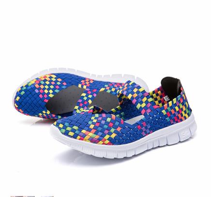 STRONGSHEN Women Shoes Lady Summer Slip On Flats Sneakers Lightweight Women Flat Shoes Manual Woven Shallow Women Casual Shoes