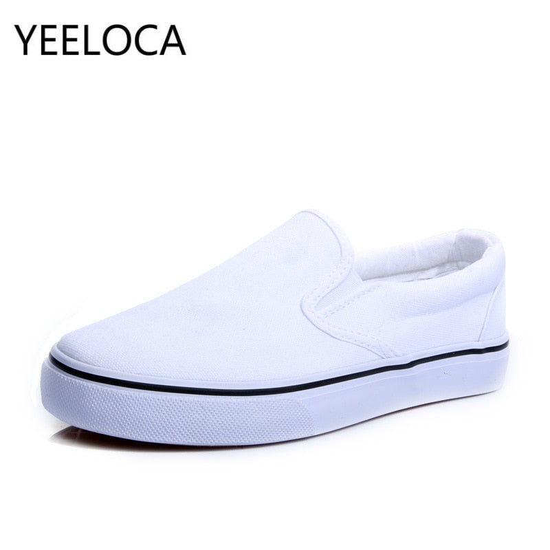 White Couple Canvas Shoes Lazy Shoes Student Cloth Shoes Womens Flats White Sneakers Women