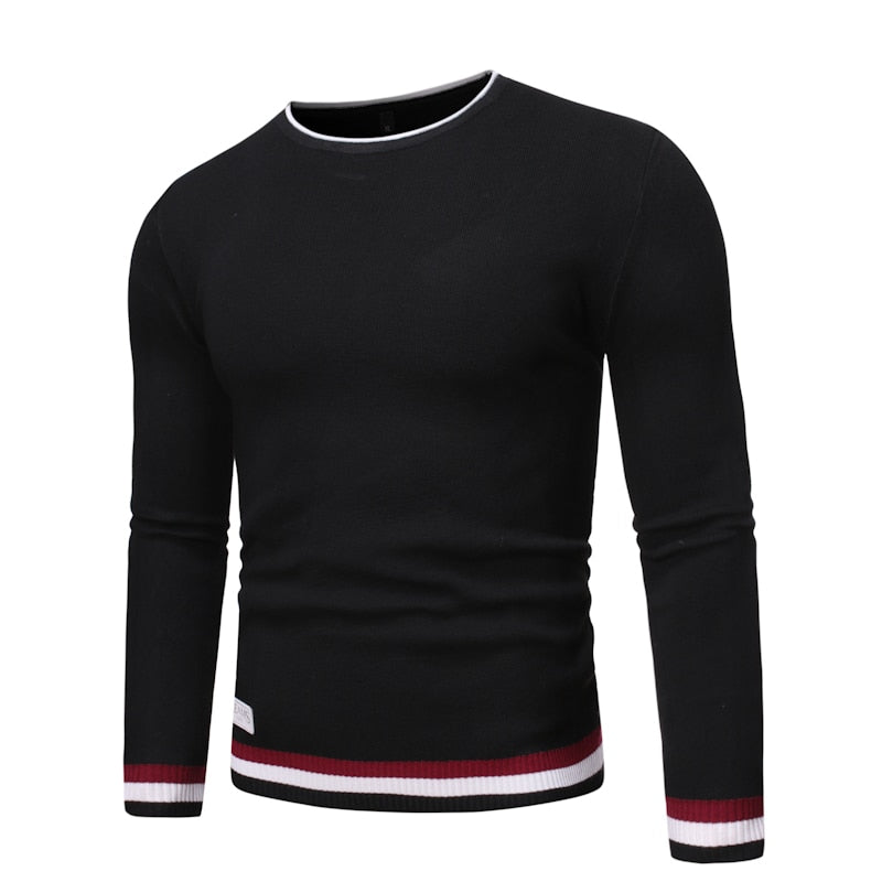 de algodón de alta calidad de marca para hombre de manga larga jerseys de cuello redondo para hombre de punto casual Tops ropa