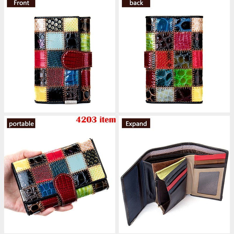 WESTAL Women's Purse Leather Wallet for Women Small Clutch Boho Purses Coins and Cards Hasp Coin Wallet Women Ladies Wallet 4203