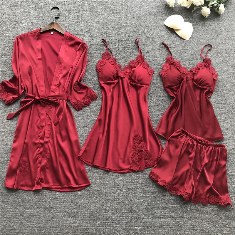Female Flower Bride Wedding Robe Bathrobe Gown Sleepwear Sexy Lace Intimate Lingerie Home Clothes Summer Casual Nightwear