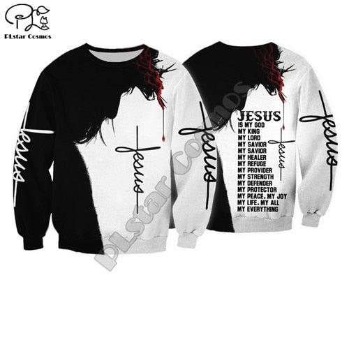 PLstar Cosmos Christian Catholic Jesus Retro Streetwear hoodies Fashion Pullover 3D Printed Zip Hoodies/Sweatshirts/Jacket