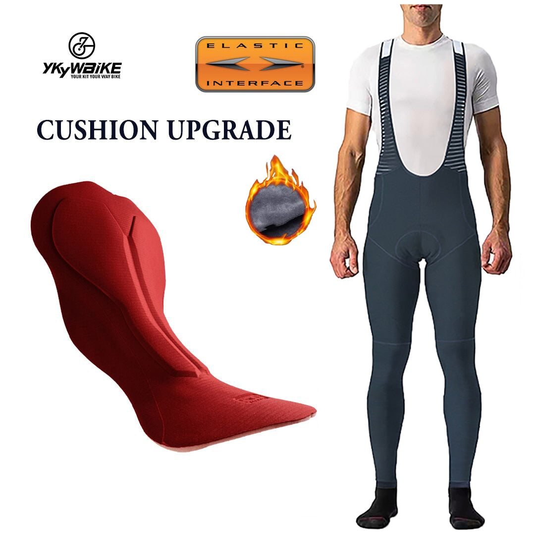 YKYWBIKE Winter MEN&#39;S  Cycling long Bib Pants Winter Tights  pad  Warm Cycling Bib  Trousers Thermal Fleece Mountain Biike Pants