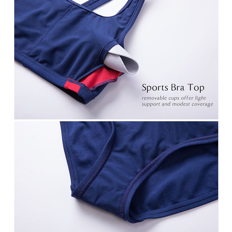 Women's Racerback Workout Athletic Bikini Set Two Piece Swimming Suits for Women