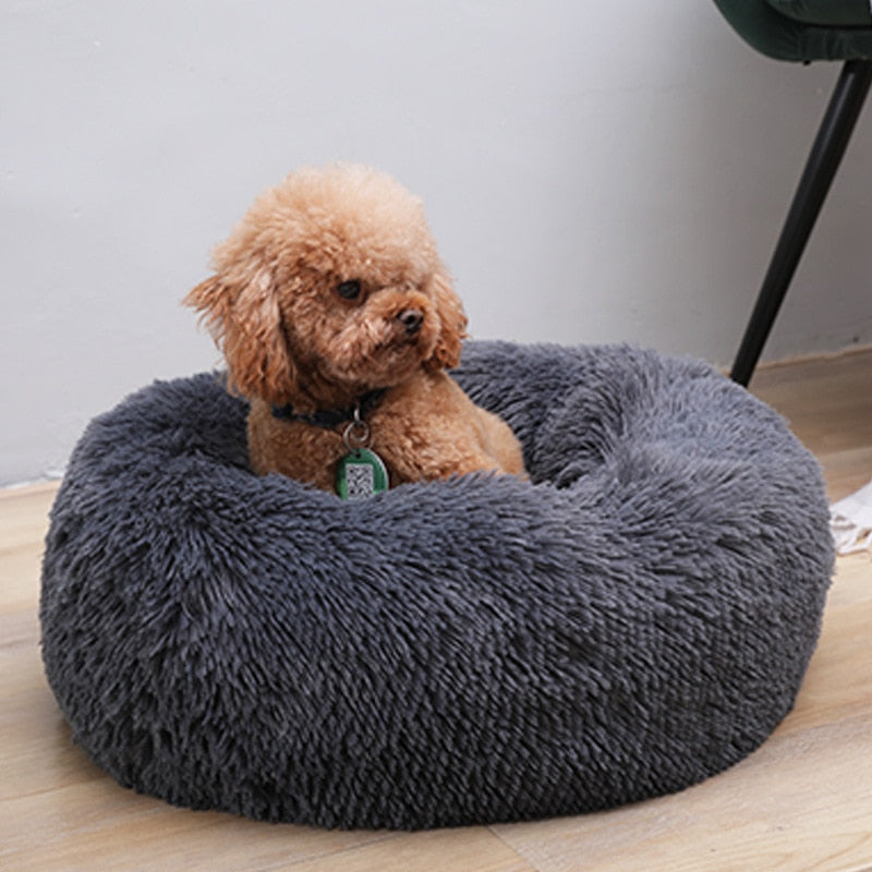 Super Soft Pet Dog Bed Autumn Winter Round Long-haired Pet Mat Suitable House for Cats and Dogs Warm Comfortable Pet Supplies