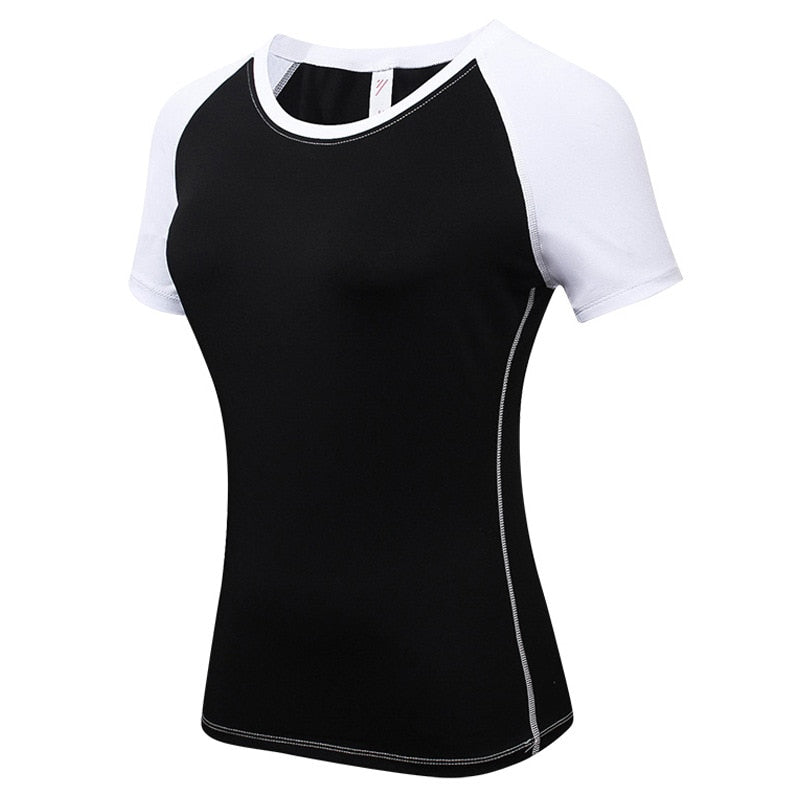 Gym T shirt Compression Tights Women&#39;s Sport Tshirt Quick Drying Rashguad Running Tops Fitness Tees Jogger Jogging Blouse Jersey