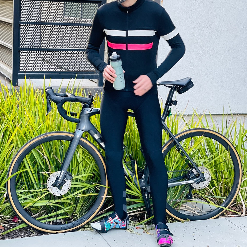 YKYWBIKE Winter MEN&#39;S  Cycling long Bib Pants Winter Tights  pad  Warm Cycling Bib  Trousers Thermal Fleece Mountain Biike Pants