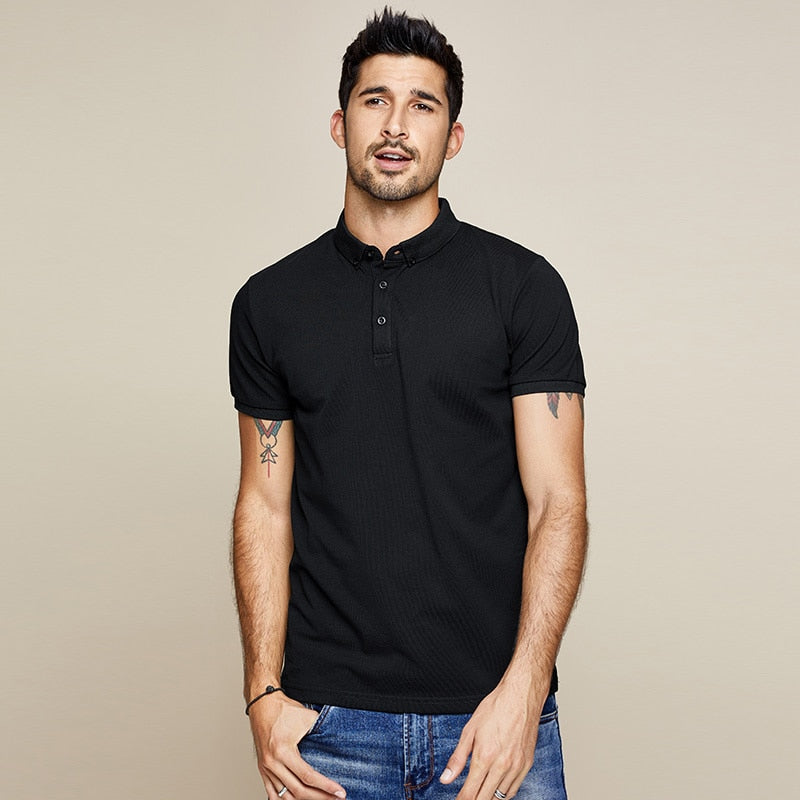 KUEGOU 2022 Summer Cotton White Polo Shirt Men Fashion Short Sleeve Slim Fit Poloshirt For Male Brand Plus Size Clothing 2524