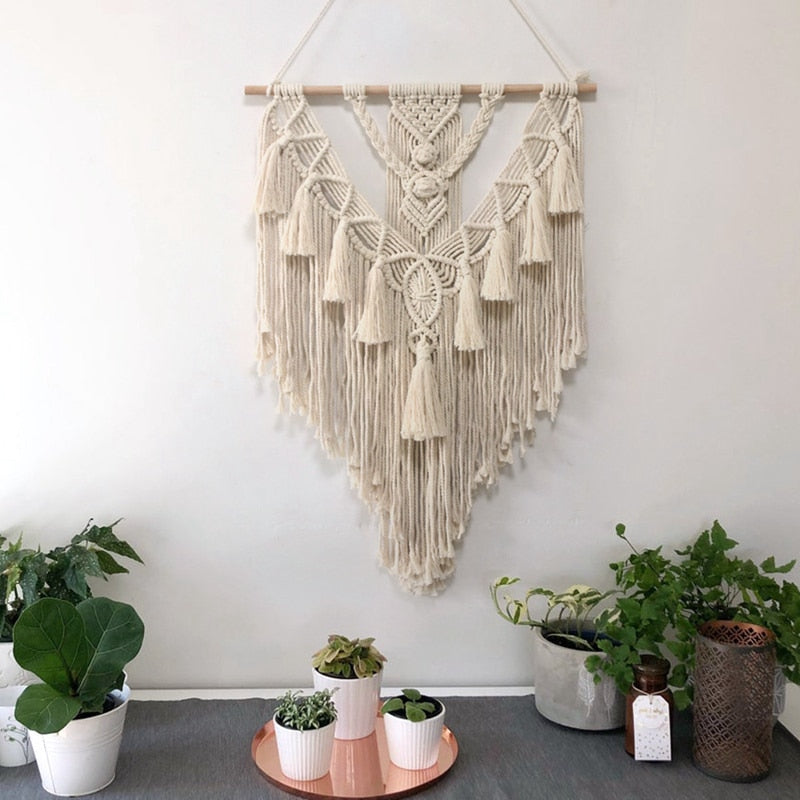 PATIMATE Macrame Wall Hanging Tapestry Wall Decoration Cotton Bohemian Handmade Woven Home Decoration Beautiful Gifts 55x70cm