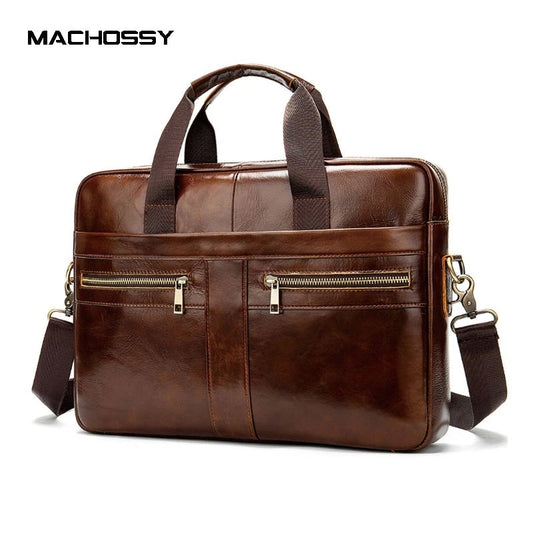 Vintage Leather Men's Bag Genuine Leather Messenger Bag Men Shoulder Bags Male Laptop Briefcase Bag Casual Men Handbag