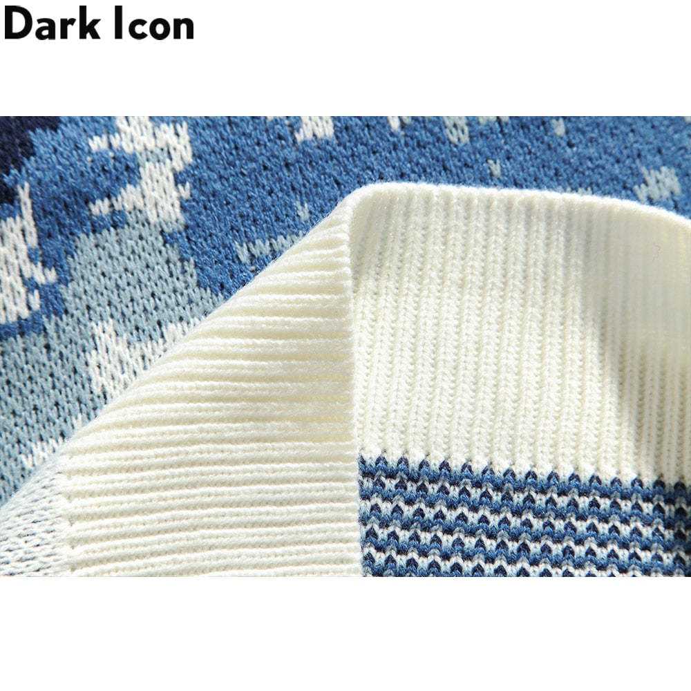 DARK ICON Mountain Sweater Men Women Korean Style Men&#39;s Sweaters Winter Couple Clothing