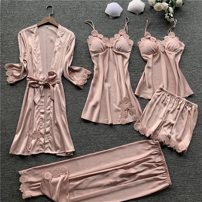 Female Flower Bride Wedding Robe Bathrobe Gown Sleepwear Sexy Lace Intimate Lingerie Home Clothes Summer Casual Nightwear