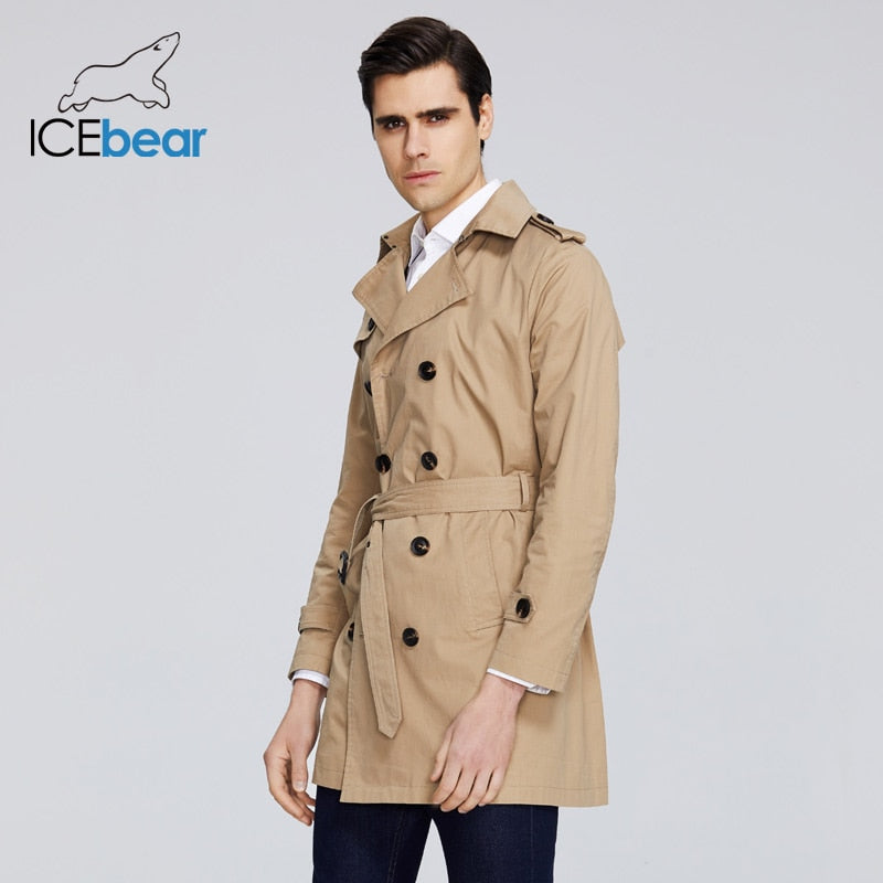 ICEbear 2021 New men's trench coat high-quality men's long lapel windbreakers men's brand clothing MWF20709D