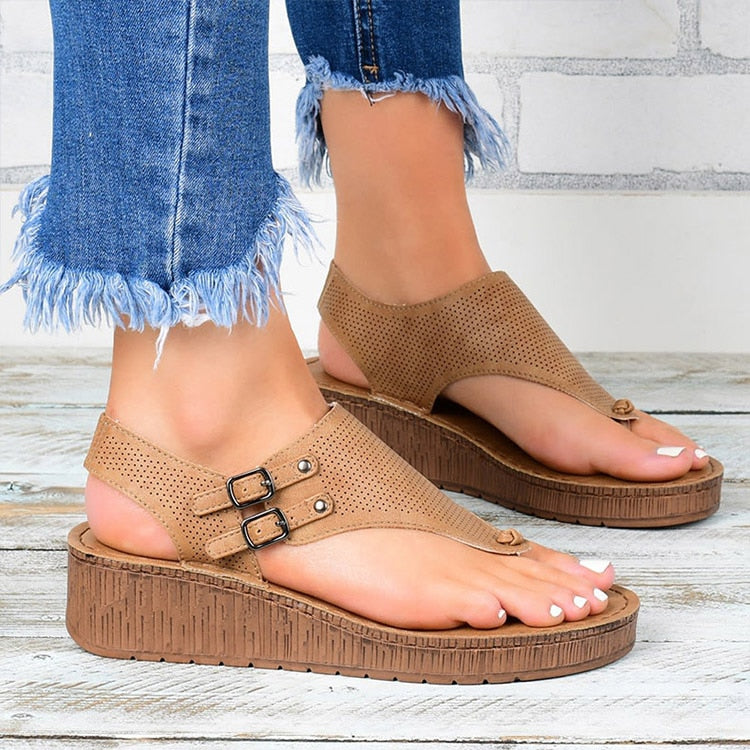 Women Sandals 2021 New Women Heels Sandals Platform Wedges Shoes For Women Summer Sandalias Mujer Casual Flip Flops Plus Size 43