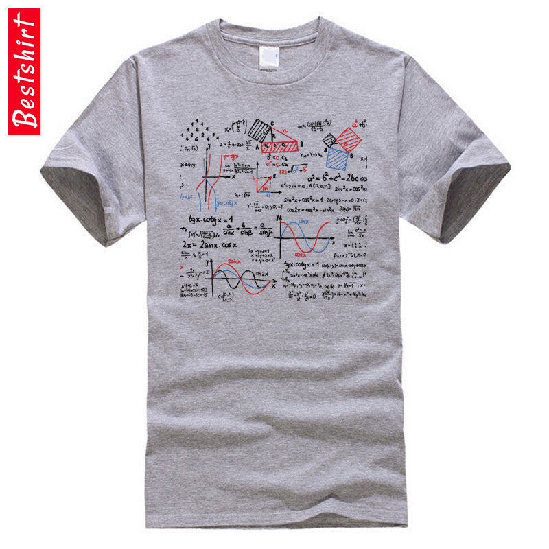 Math Mathematics Formulas Numbers Graphic Tshirts Geometric Area Theroy Science Physical Chemistry 100% Cotton Men T-Shirt