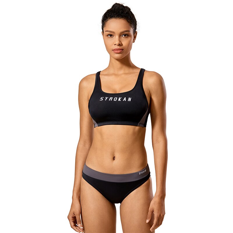 Women's Racerback Workout Athletic Bikini Set Two Piece Swimming Suits for Women