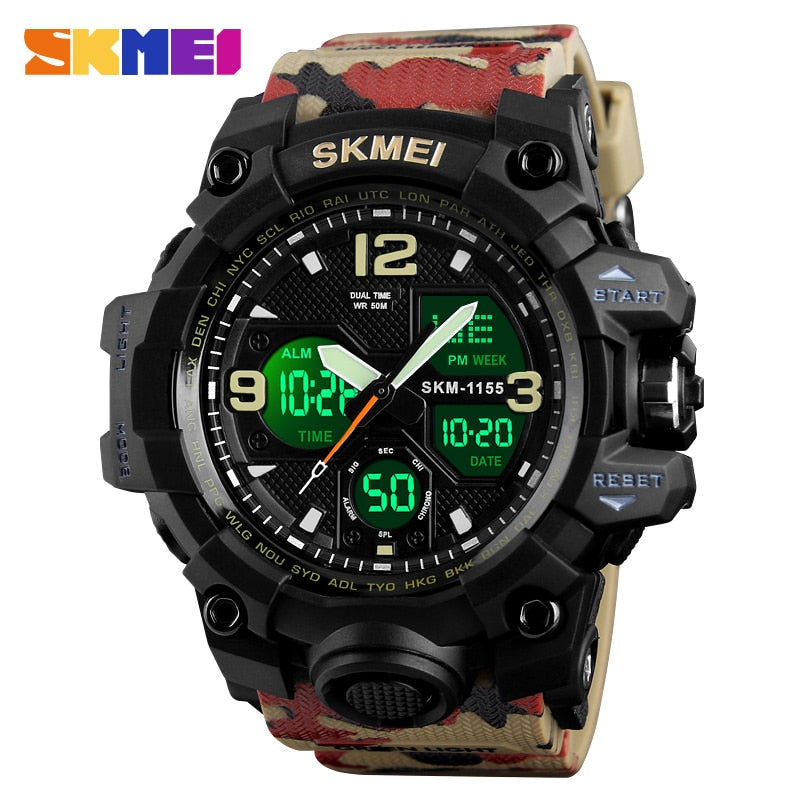 SKMEI New S Shock Men Sports Watches Big Dial Quartz Digital Watch For Men Luxury Brand LED Military Waterproof Men Wristwatches