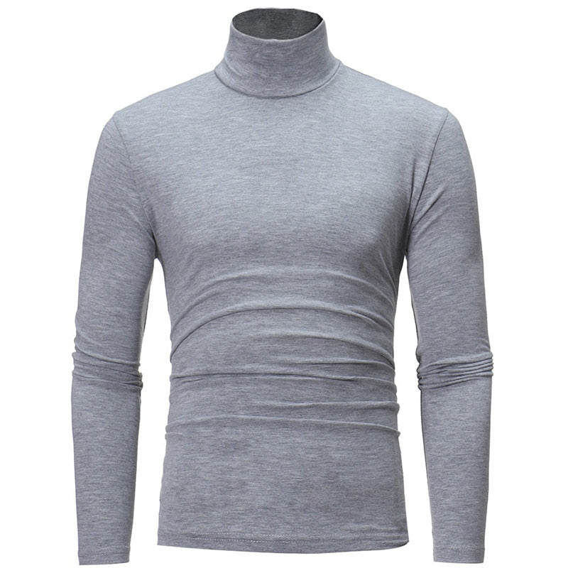 turtleneck for men slim elastic thin pullover men Spring Autumn knitting turtleneck men brand Men&#39;s high neck sweater
