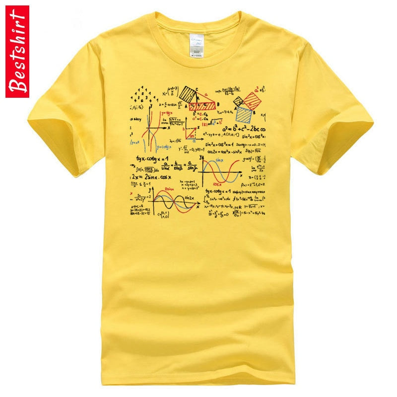 Math Mathematics Formulas Numbers Graphic Tshirts Geometric Area Theroy Science Physical Chemistry 100% Cotton Men T-Shirt