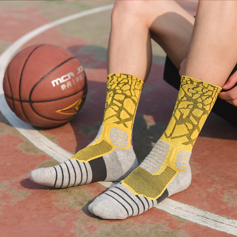 High Quality New Men Outdoor Sports Elite Basketball Socks Men Cycling Socks Compression Socks Cotton Towel Bottom Men's socks