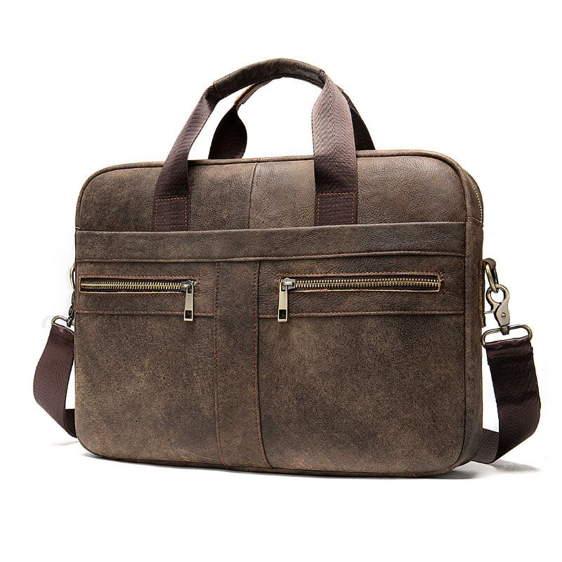 Vintage Leather Men's Bag Genuine Leather Messenger Bag Men Shoulder Bags Male Laptop Briefcase Bag Casual Men Handbag