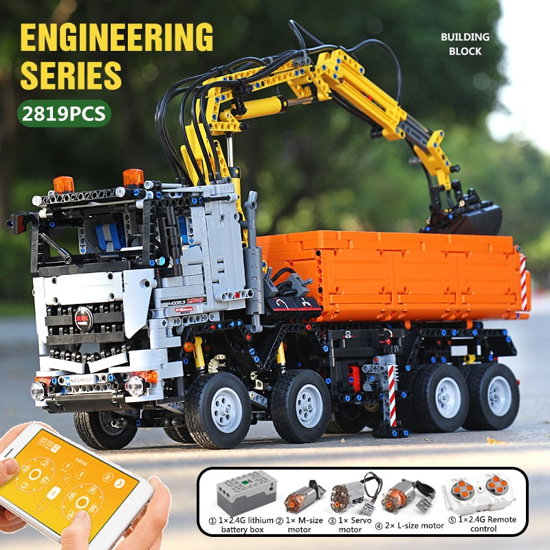 MOULD KING Technical Mobile Crane Building Kit APP Remote Control Truck Sets Building Blocks Bricks Kids Engineering Toys Gifts
