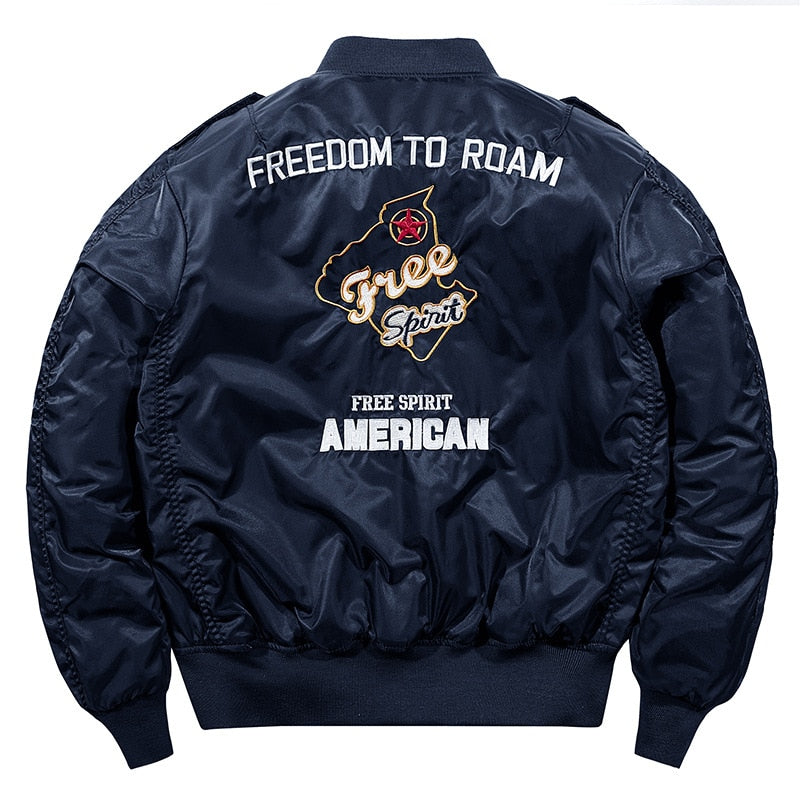 Hip hop Jacket Men High quality Thick Army Navy White Military motorcycle Ma-1 aviator Pilot Men Baseball Bomber Jacket Men