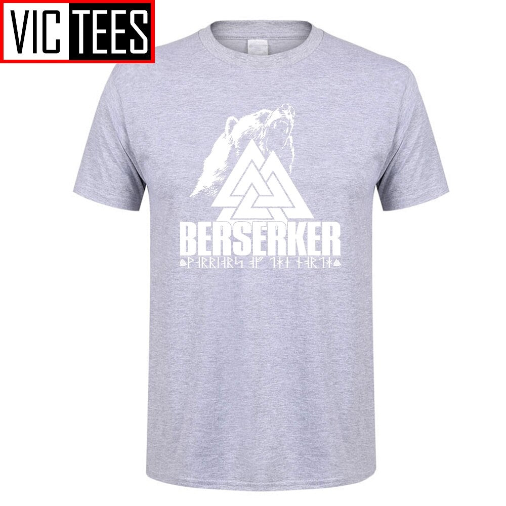 Men's Custom Made T Shirts Berserker Warriors Of The North Viking Berserker Men Cotton Tee Shirt Best Selling Men Tee Shirts