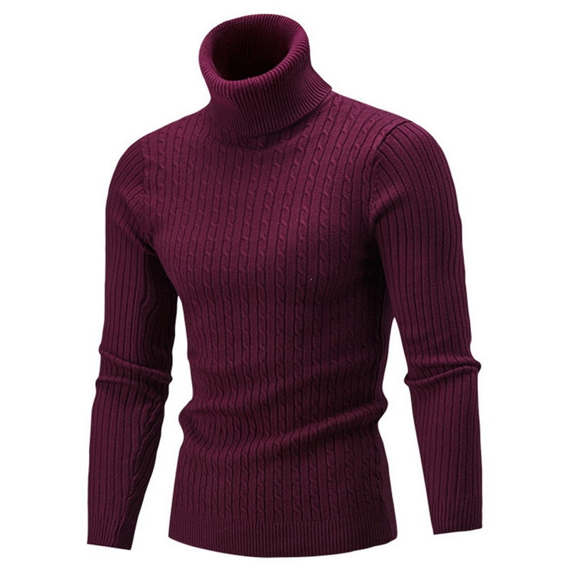 Men&#39;s Turtleneck Sweater Autumn Winter Men&#39;s Rollneck Warm Knitted Sweater Keep Warm Men Jumper