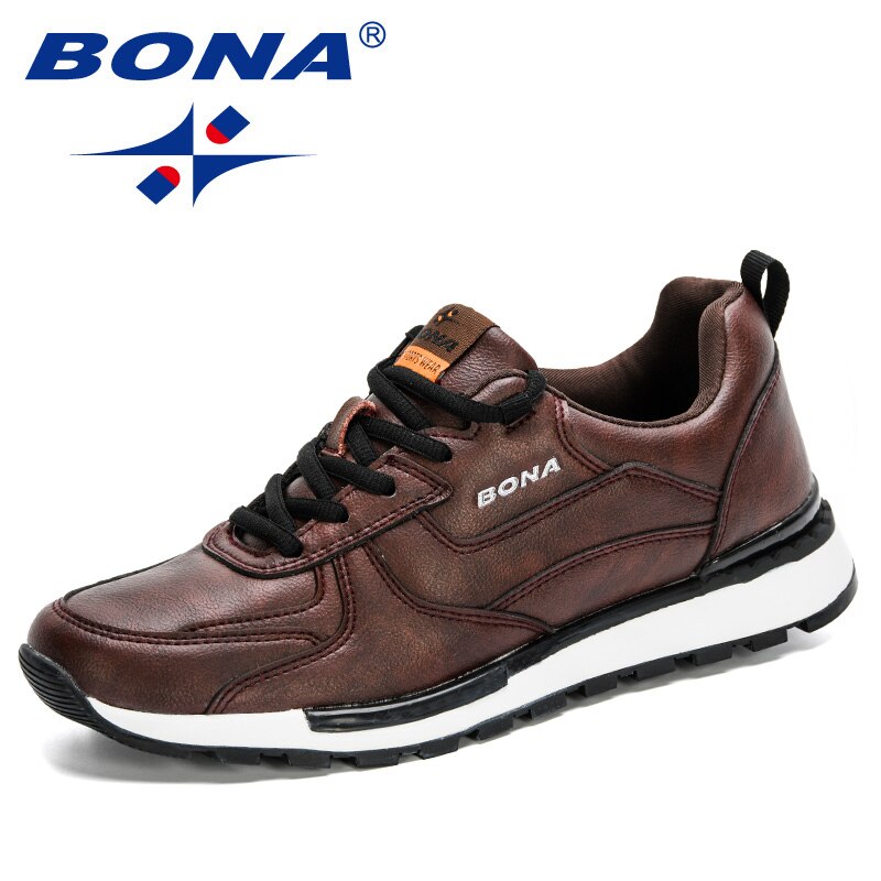 BONA 2020 New Designers Fashion Loafers Shoes Lace Up Men Casual Shoes Breathable Soft Flat Driving Shoes Chaussures Homme Comfy