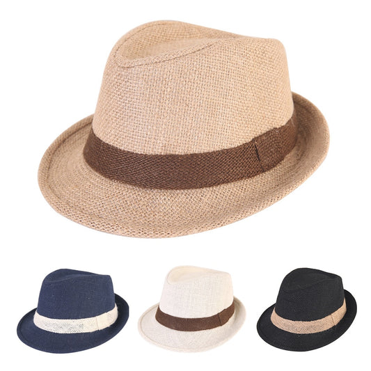 Baby Straw Hat Spring Summer Elegant Jazz Cap Sunvisor Beach Hats Kids Outdoor Caps for Boys Girls 1-3 Years Old