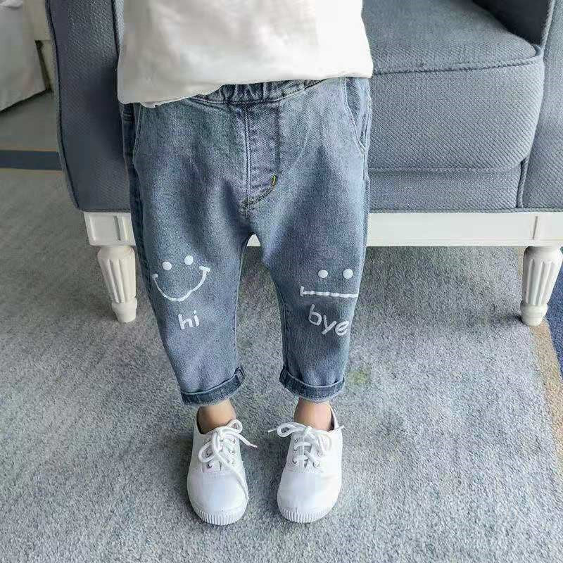 Spring Baby Girls Jeans Kids Clothes Cotton Loose Comfortable Long Denim Pants Elasticated Waist Casual Jeans For Girls 2-8Y