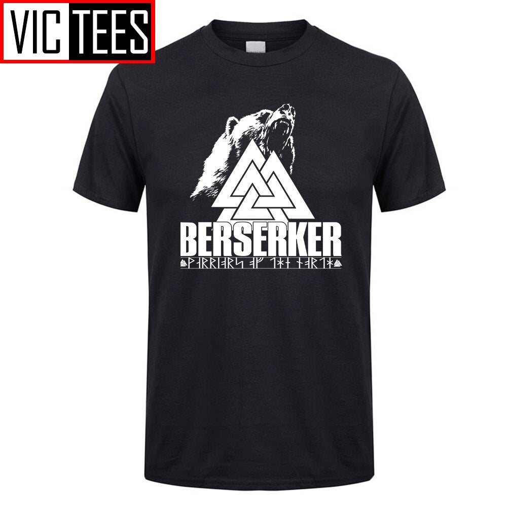 Men's Custom Made T Shirts Berserker Warriors Of The North Viking Berserker Men Cotton Tee Shirt Best Selling Men Tee Shirts