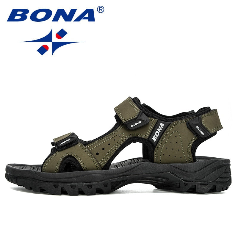 BONA 2020 New Designers Action Leather Shoes Slip-on Slippers Man Comfortable Trendy Beach Men Summer Sandal Zapatillas Hombre