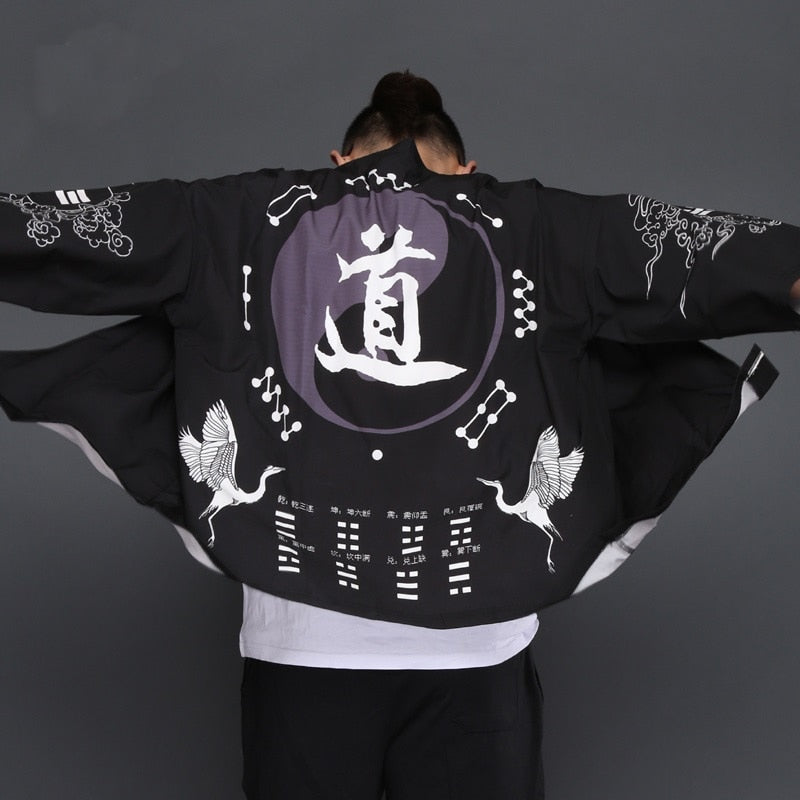 Kimono Men Cardigan Japanese Obi Male Yukata Men'S Haori Japanese Samurai Kimono Shirt Men Traditional Japanese Clothes FF2707