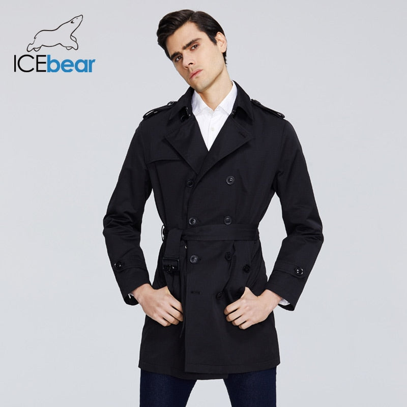 ICEbear 2021 New men's trench coat high-quality men's long lapel windbreakers men's brand clothing MWF20709D